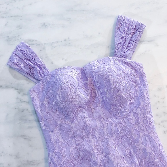 Hebeos Purple Lace Bridesmaid Dress - Picture 8 of 8